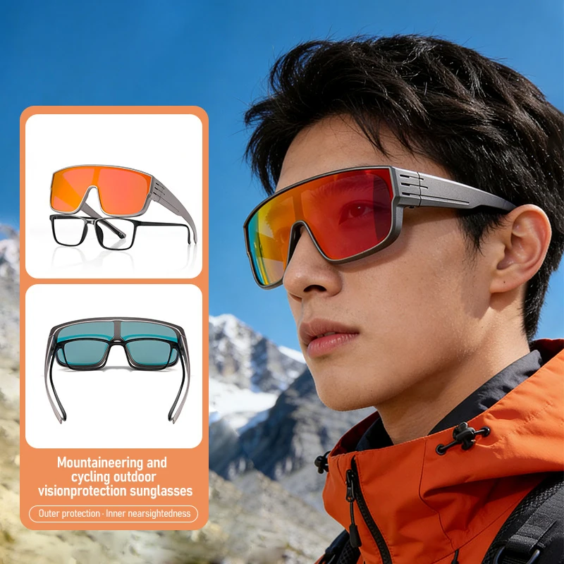 

New Outdoor Cycling Polarized Sunglasses Men Driving Fit Over Glasses Sports Climbing Women Bicycle Outdoor Windproof TR Goggles