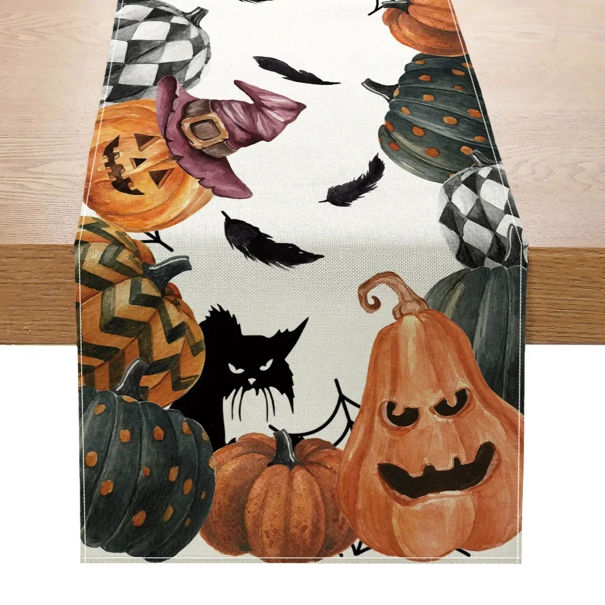 Halloween Table Runners Happy Halloween Decor For Home Kitchen Table Decor Runner Trick Or Treat Pumpkin Horror Party Supplies