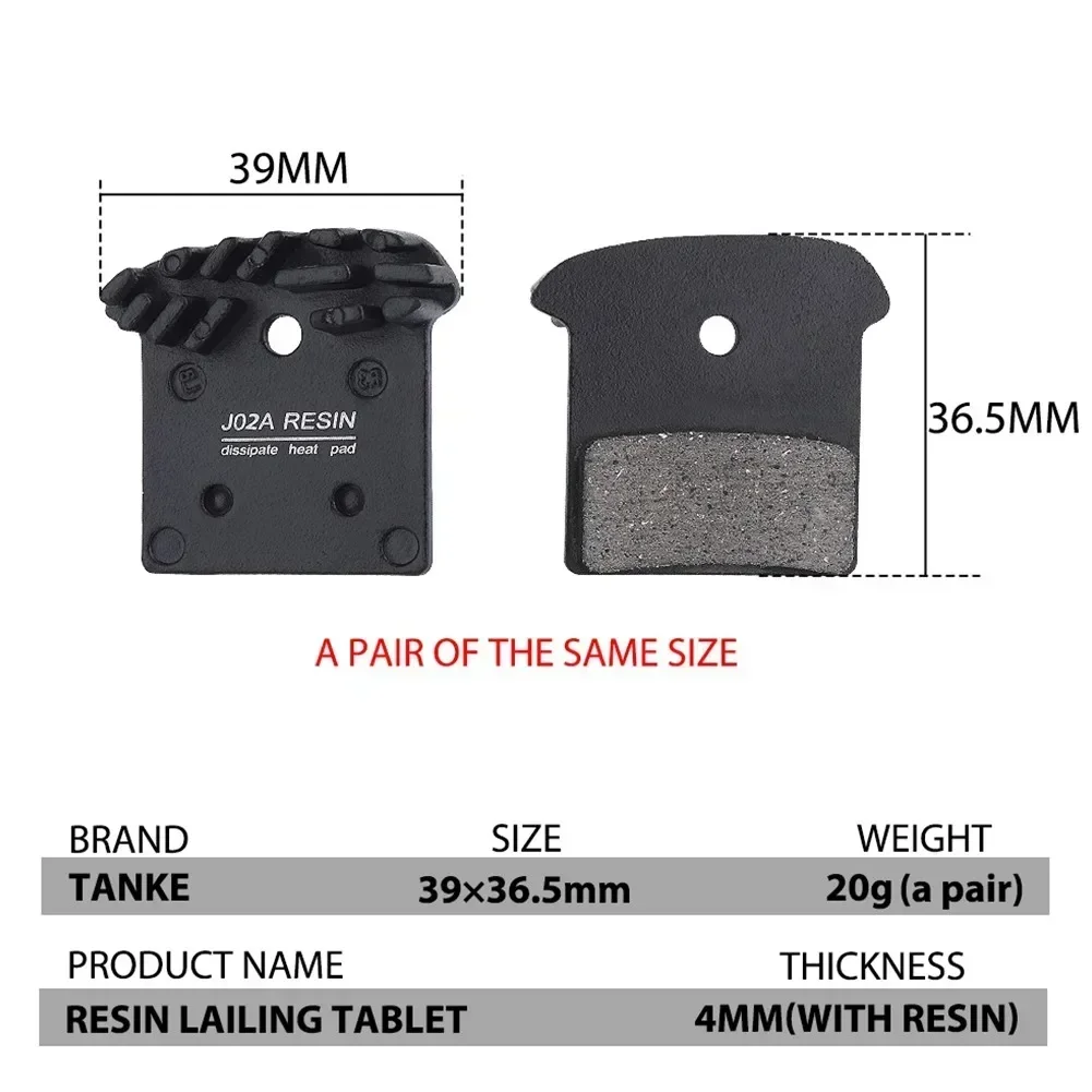2x Bike J02A Resin Cooling Fin Ice Tech Disc Brake Pads For SLX Deore XT XTR BR-M8000/M9000/M9020/M987/M985/M785/M7000/M675/M666