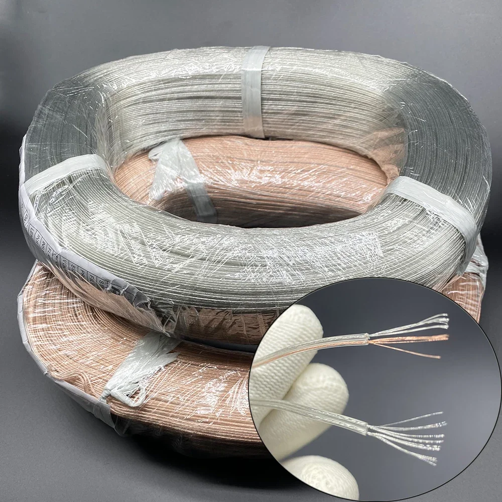 500m Copper Tinned 2-core Transparent Parallel Wire Waterproof LED Lamp Holder Flower Wire 30awg Soft PVC Charging Cable