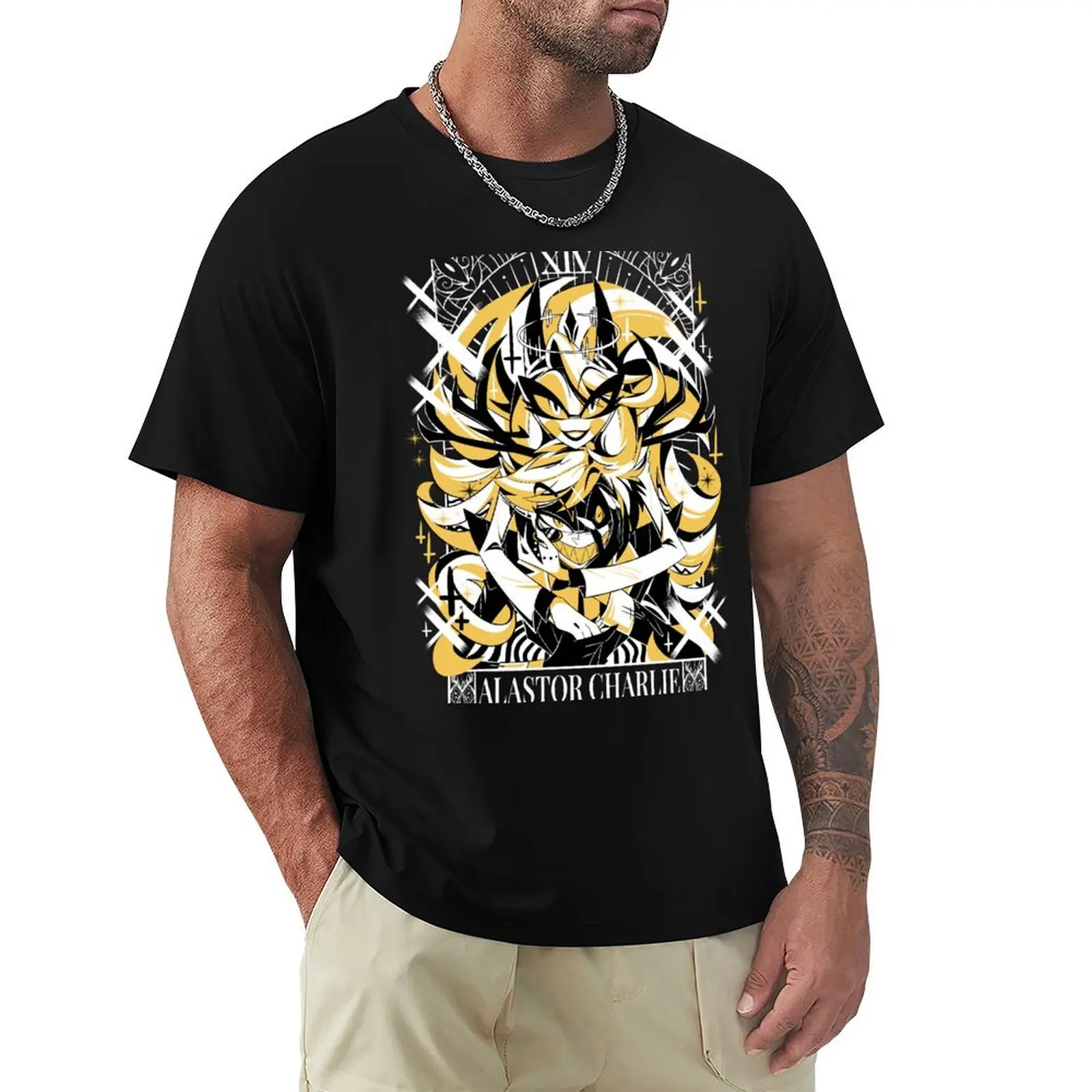 Charlie + Alastor 2023 Tarot Card Inspired Halloween Collection Fanmerch T-Shirt Lightweight Sport Basic T-Shirt