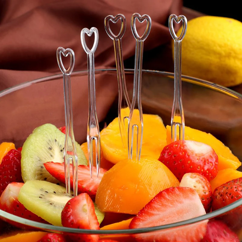 Minitenedor de plástico desechable para fruta, juego de pinchos para fiesta, palitos, palitos, utensilios de cocina para pastel, 150 piezas