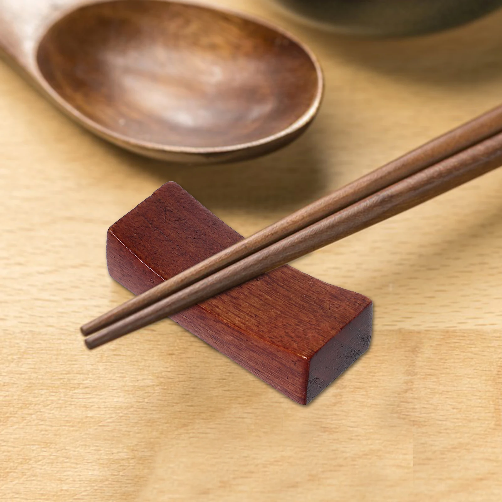 

12pcs Wooden Chopsticks Rest Holder Japanese Style Large Lacquer Color Unique Design Home Dining Table Accessories Kitchen Bar
