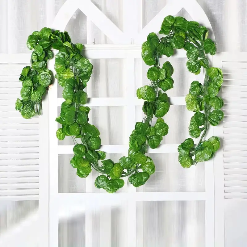 Cheap Artificial Hanging Plants Vine Leaves Green Festival Garland Outdoor Home Wedding Party Scrapbooking Diy Garden Decoration image 6