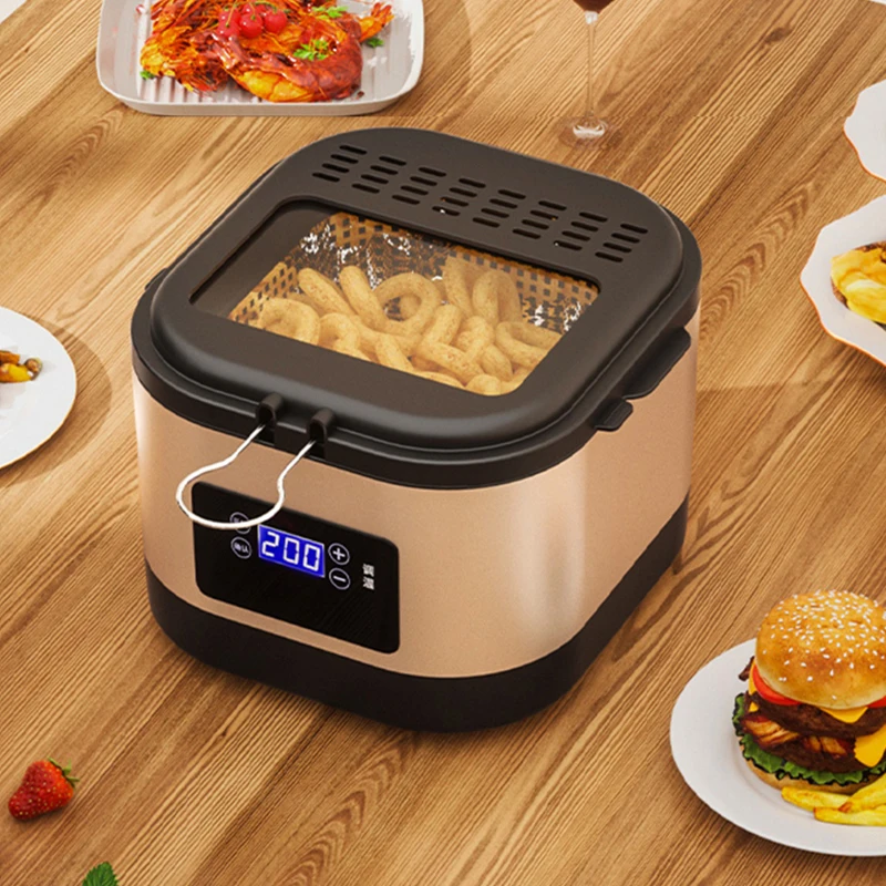 

Electric Fryer for Household Use Mini Fast Heating Fuel-efficient Adjustable Temperature