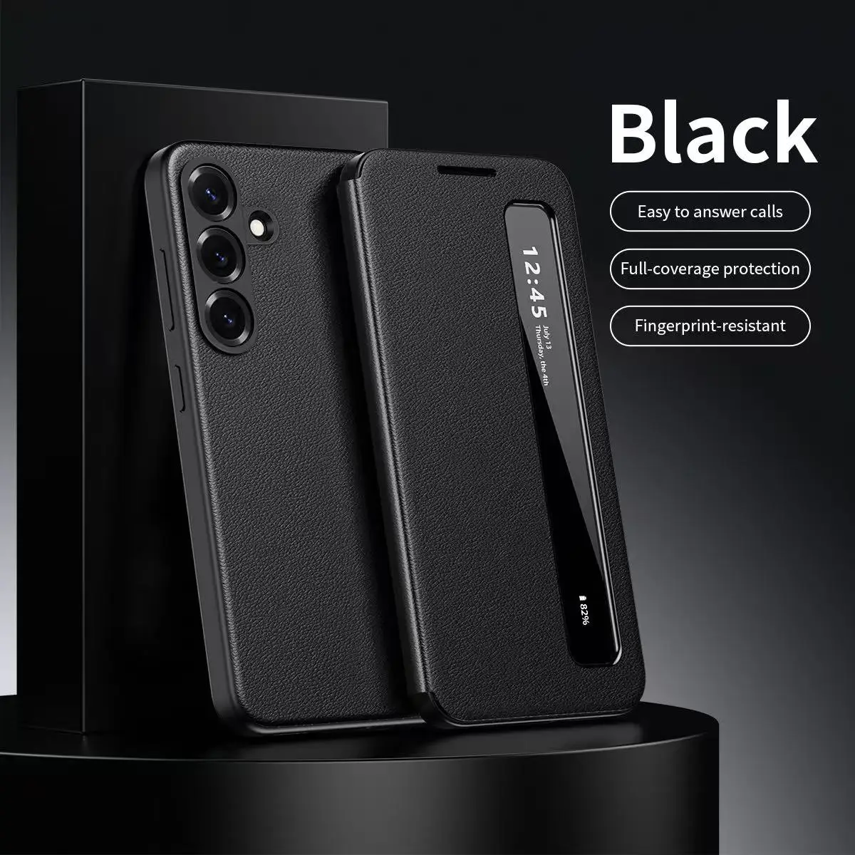 Oryginalne, inteligentne etui z klapką i skórzanym wykończeniem do Samsung Galaxy S26/S25/S24/S23/S22 Ultra A57/A56/A55, z okienkiem umożliwiającym podgląd zawartości ekranu dotykowego, zapewniające ochronę.