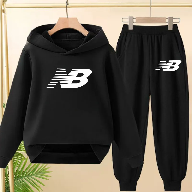 

Boy Girl 2 Piece Set Leisure Letter 3-12Age Children Outerwear Hoodie+Trousers Pullover Handsome Hooded Autumn Winter Sportswear