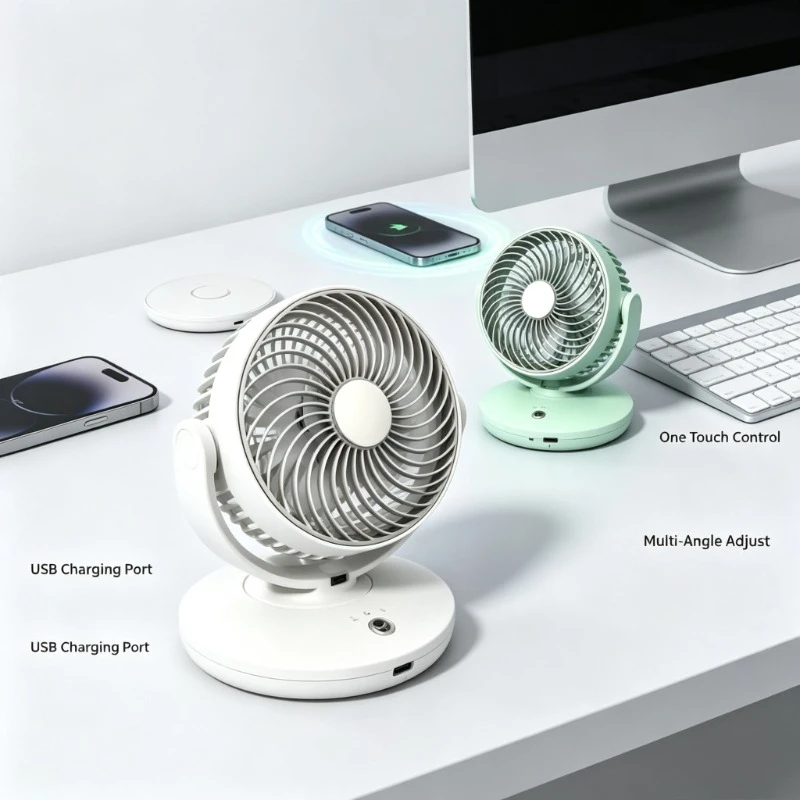 1. USB Rechargeable Mini Cooler Fan, Multi‑Angle Setting For Desk Study And Daily Indoor Relax Use