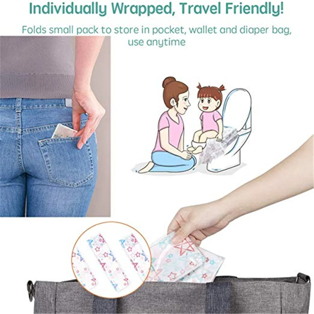 Toilet Seat Cover Disposable,20 Pack Extra Large Full Cover Individually Wrapped Portable for Travel Perfect for Adults and Kids