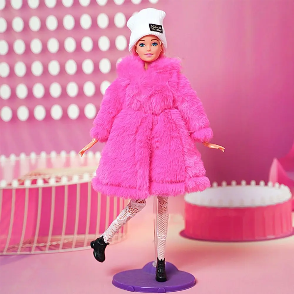 1 مجموعة موضة 30 سنتيمتر دمية أفخم معطف لباس غير رسمي دمية الشتاء القبعات الجوارب معطف القمم ل 1/6 ملابس دمى لطيف دمى اكسسوارات #2