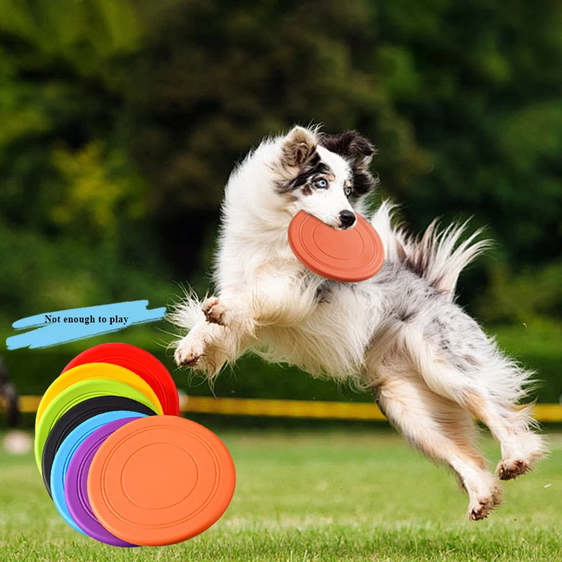 

Multicolor Silicone Flying Saucer Soft and Bite Resistant Outdoor Fun Dog Chew Toys Puppy Training Interactive Pet Supplies