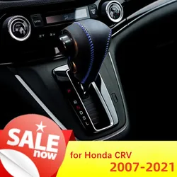 Leather Gear Knob Stick Covers AT For Honda CRV 2008 2009 2010 2011 2012 2013 2014 2015- 2020 2021 Non-Slip Automatic Shifter