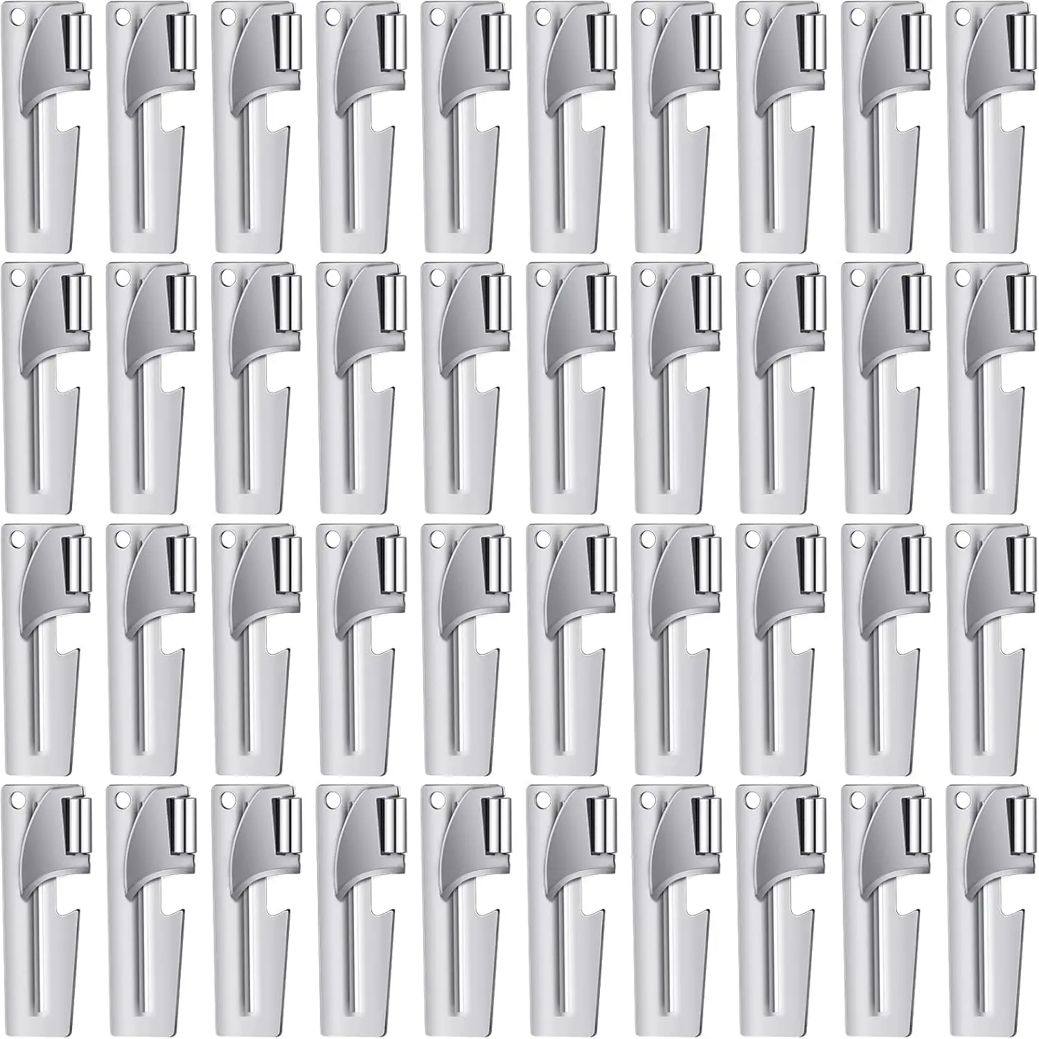 

40 Pack Stainless Steel Manual Can Opener, Military Style Survival Tool for Camping Travel Emergency Kit
