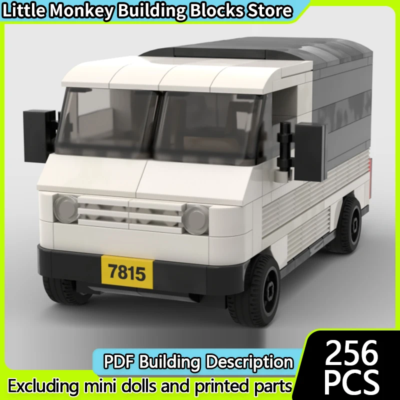 

Speed Racing Car Model MOC Building Bricks White Vintage Box Van Modular Technology Children Holiday Gifts Assemble Toys Suit