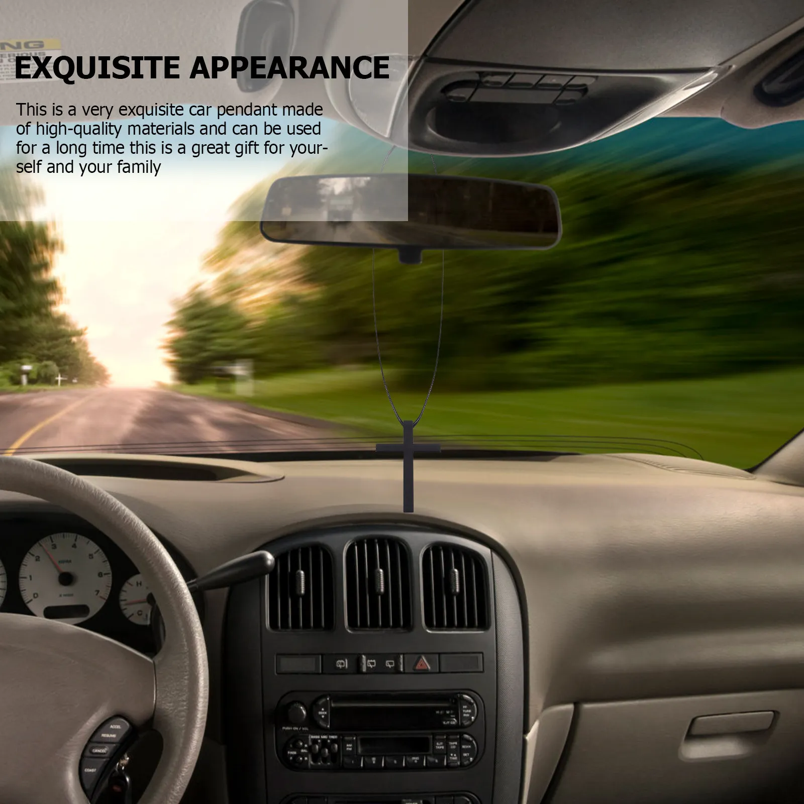 

1Pcs Car Pendant Alloy Cross Rearview Mirror Hanging Decor Religious Auto Interior Decoration Gift Cross Rearview Mirror Pendant