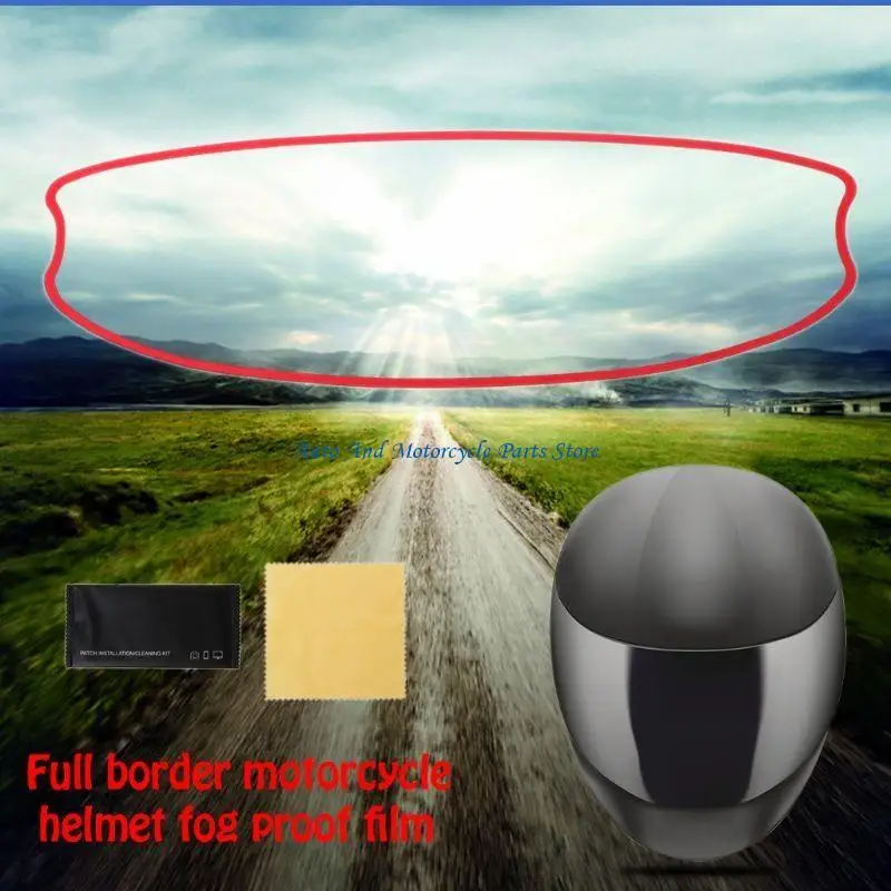 P9FD Universal Motorcycle Helmet Shield Anti-Fog Film Clear Visor Lens Insert Fog Resistant Rain Water Anti-scratch