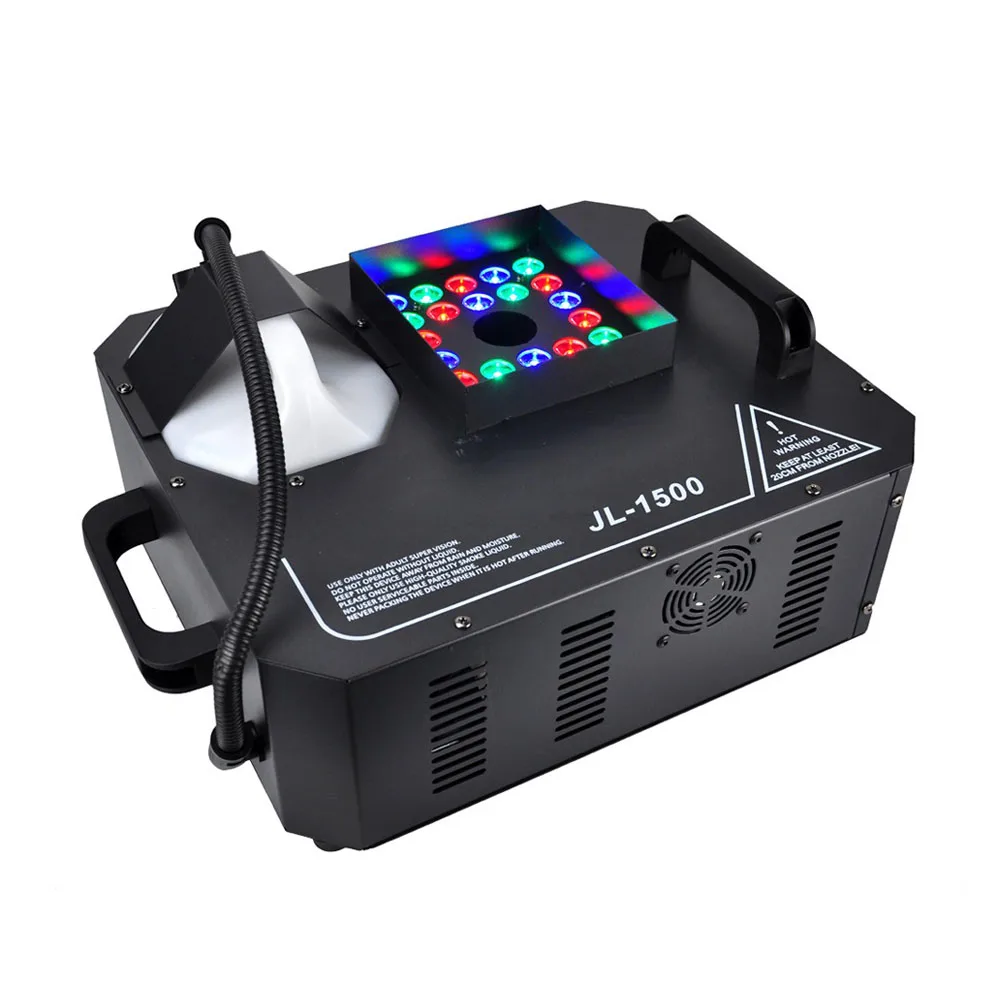 DMX512 1500W Pyro Vertical Fog Jet Machine RGB 24X3W LED 3in1Air Column Smoke Spray Machine DJ Disco Party Concert Stage Effect