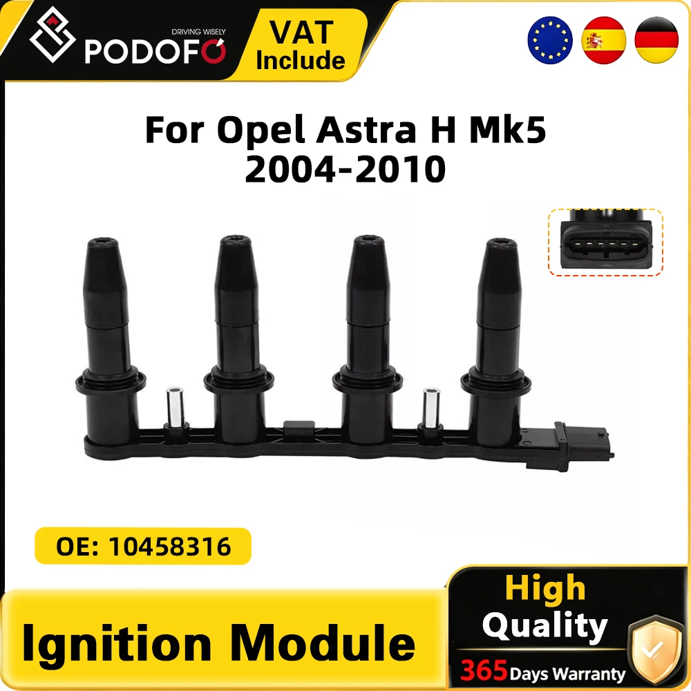 Podofo Zündspule Modul OE 10458316 für Opel Astra H Mk5 2004-2010 Motor Zündsteuergerät Ersatzteil