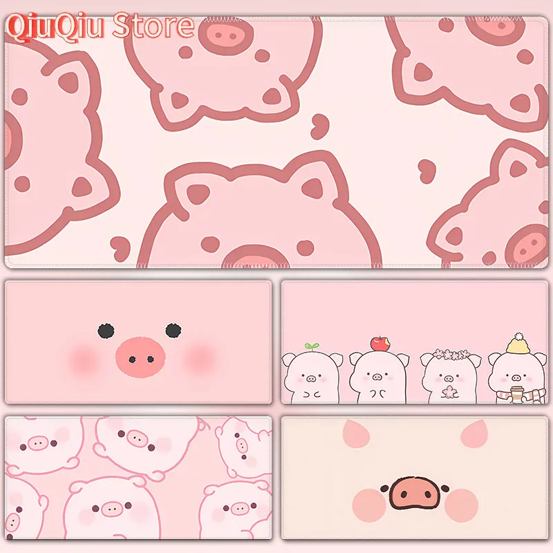 Rosa Schwein Mauspad Große Niedliche Cartoon Spiel Mousepad Mädchen Herz Kawaii Tastatur Pads Anime Computer Büro Gummi Desktop Matte