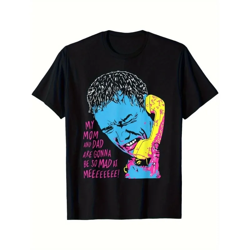 Men's Fun Scream Pattern T-shirt Men's T-shirt Summer New Style Suitable for Both Men and Women