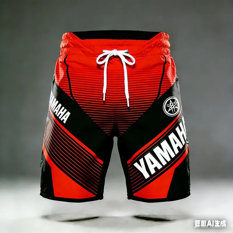 

Новые летние спортивные шорты Yamaha 2026 с красными полосками, модные уличные шорты для фитнеса, мужские и женские повседневные шорты для езды на мотоцикле больших размеров