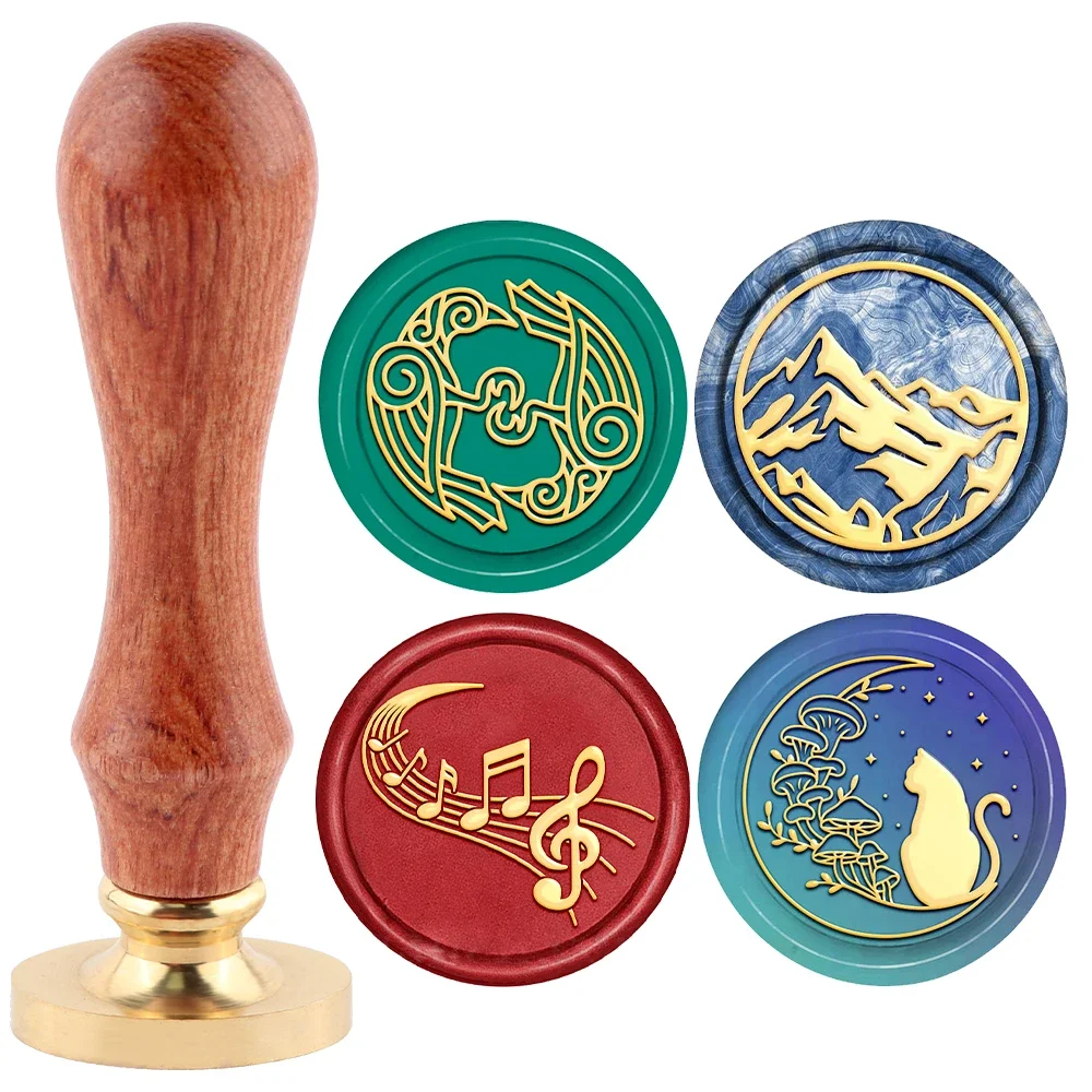 1 مجموعة ختم من الشمع ختم مجموعة 1 قطعة ختم من الشمع رئيس و 1 قطعة مقبض خشب الورد فراشة القمر شريط نمط لتزيين الحروف