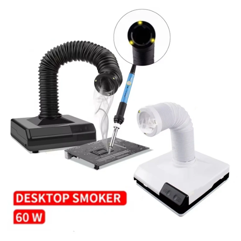 Fume Extractor Smoking Instrument With LED Light 220V Activated Carbon Filter Sponge Solder Iron Smoke Absorber