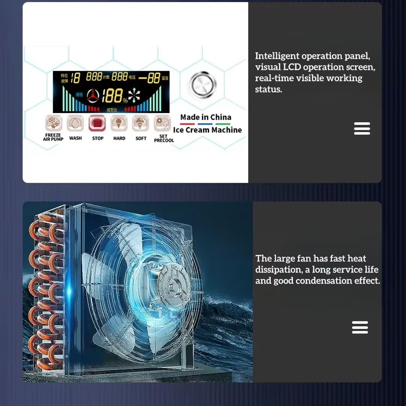 

Commercial Automatic Table Top Gelato Yogurt Soft Serve Ice Cream Machine Equipped With Pre Cooling System