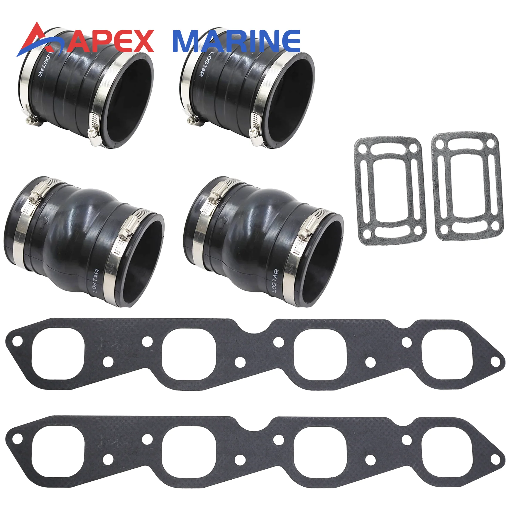 3852696 Exhaust Bellow Kit with Gasket 3852472 Fits for Volvo Penta OMC V8 7.4L 8.2L Sterndrive Motor Replacement 351325 3852741