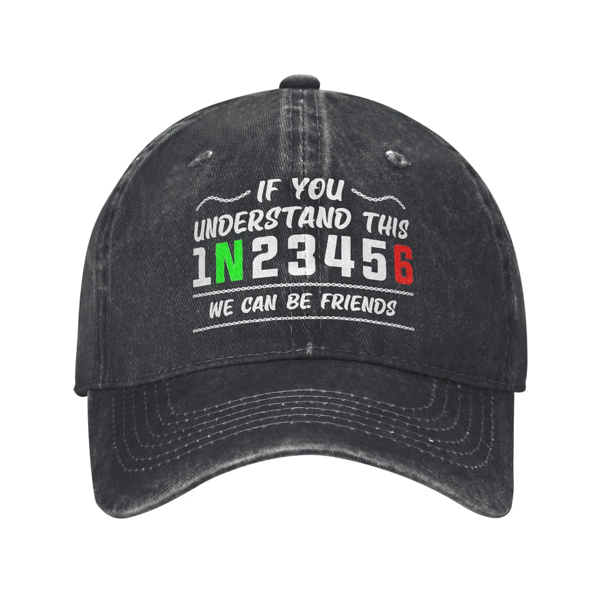 Understand Motorcycle Gear Biker 1N23456 Baseball Caps  Distressed Denim Washed Hat Summer Unstructured Soft Headwear