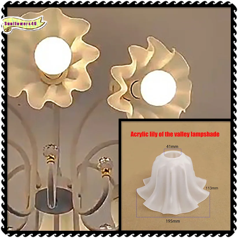 E27 Acrylic Bell Orchid Lampshade Hanging Lamp Accessories Table Parts DIY Wall Night Restaurant Chandelier Replacement