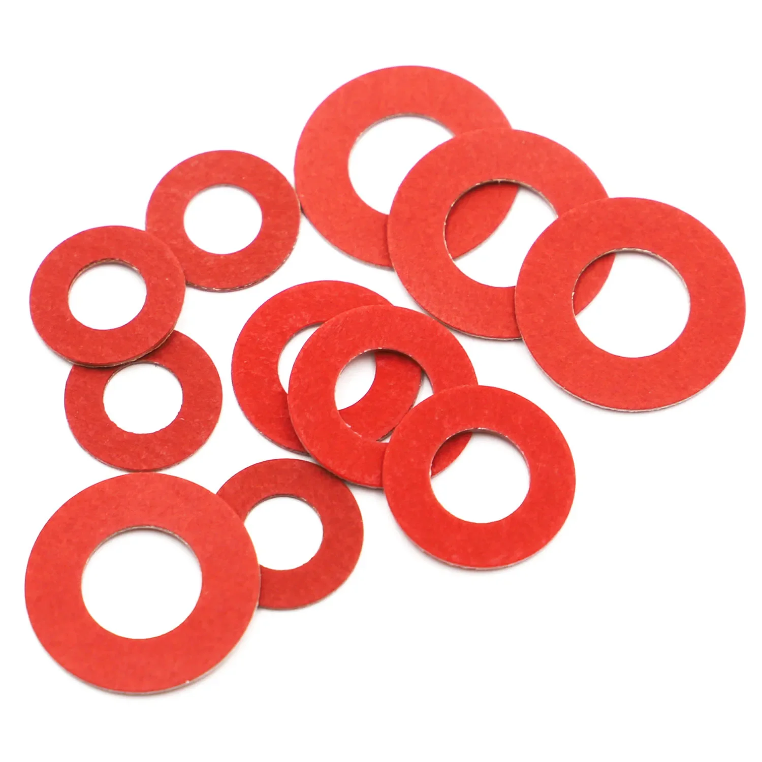 20-100pcs Red Steel Paper Fiber Insulating Flat Washer M2 M2.5 M3 M4 M5 M6 M8 M10 M12 M14 M16 Insulation Plain Gasket Ring Meson