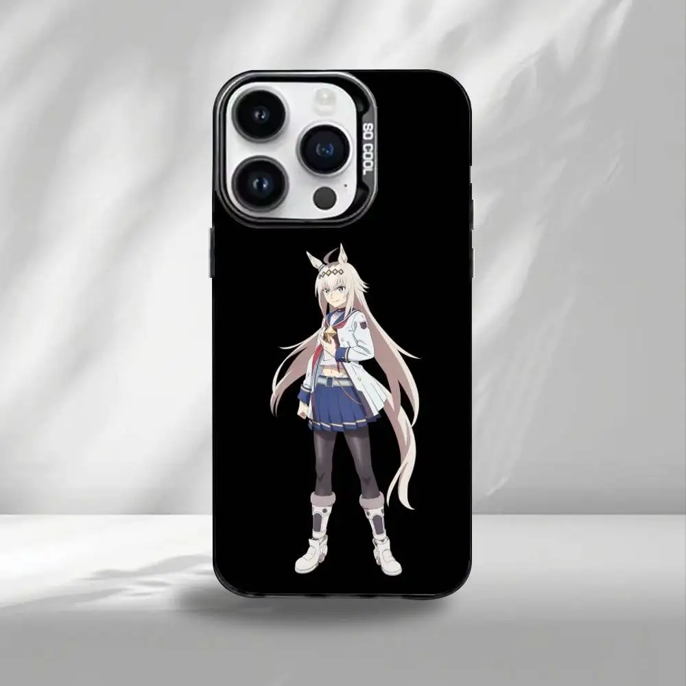Uma Musume Cinderella Gray  Phone Case For iPhone17,16,15,14,13,12,11 Plus,Pro Max Black Border Silver  Plated Cover