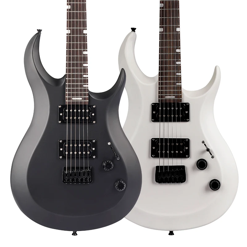 24 Frets Matte Black & White  6 Strings Rosewood Fingerboard V70 HH Pickups Professional Electric Guitar