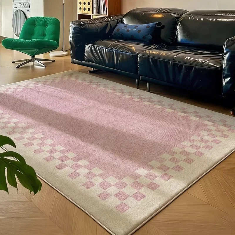 Checkerboard Art Bedroom Decor Carpet Minimalism Carpets for Living Room Retro Style Fluffy Soft Plush Rug Home Thick Floor Mat