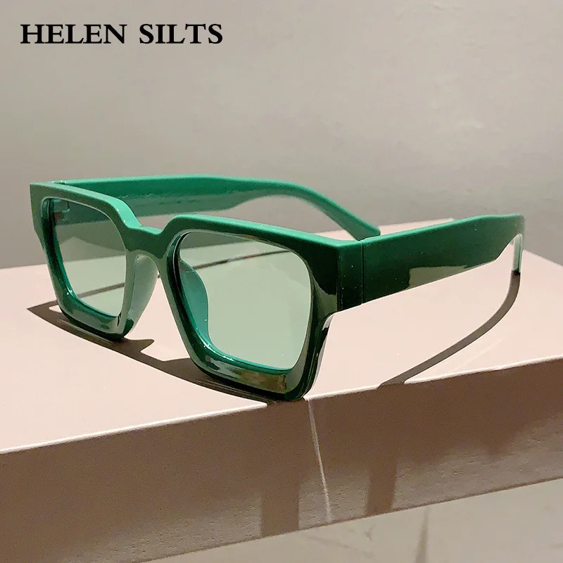 

Fashion Square Sunglasses Women Punk Men Brand Designer Vintage Green Sun Glasses Female UV400 Shades Eyewear Men