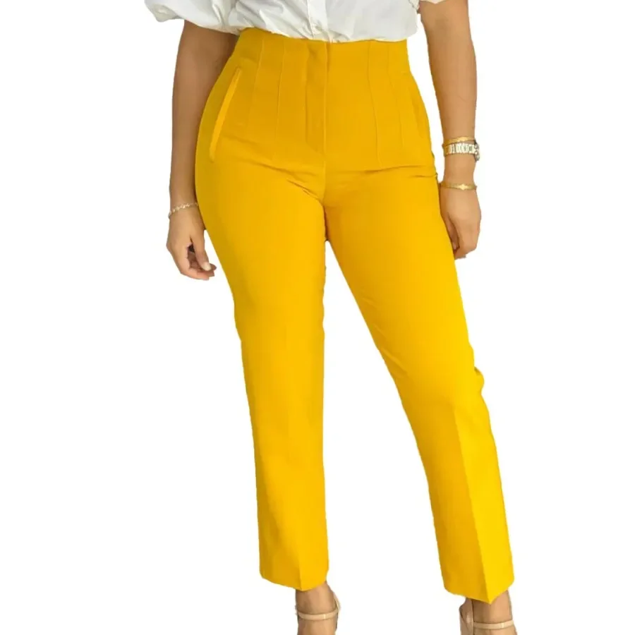 Dames Elegante Enkellange Broek Hoge Taille Broek Bescheiden Kantoor Dames Stijlvolle Damesbroek Casual Business All Match New