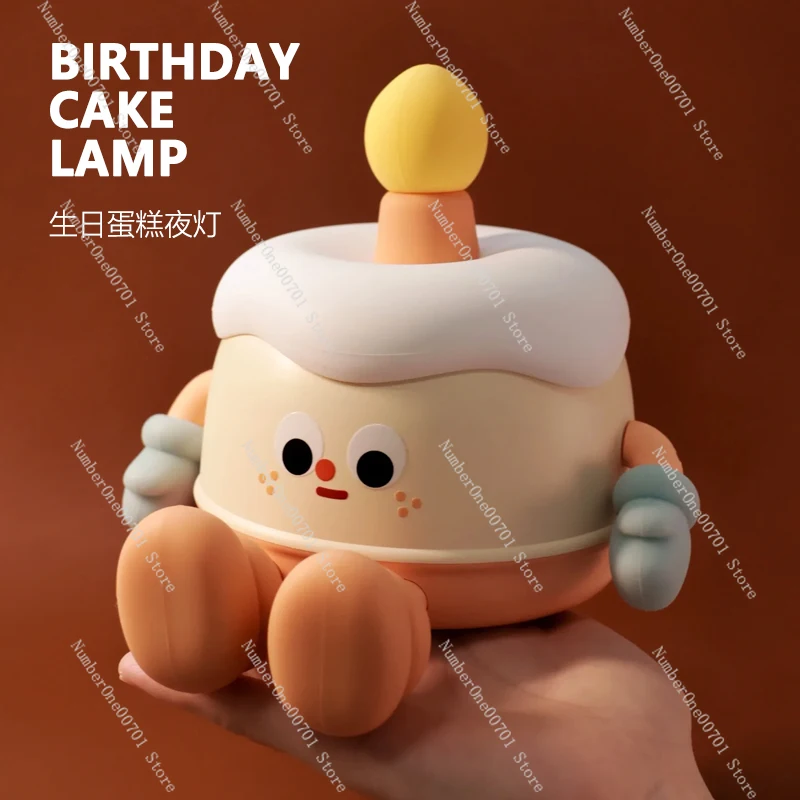 

Birthday cake atmosphere night light, tapping sensor, mobile phone holder