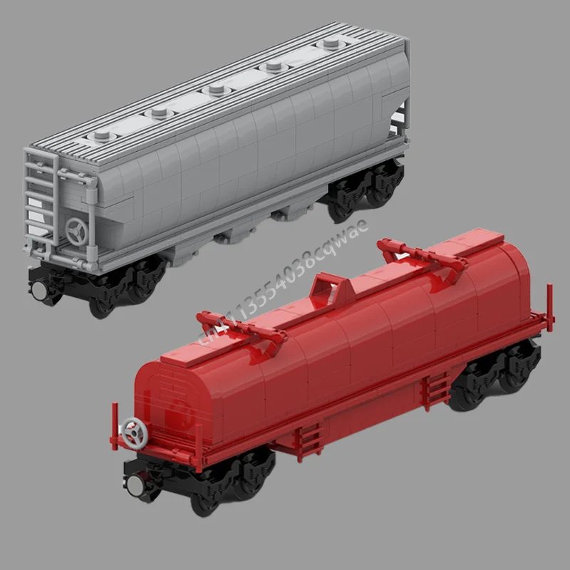 新しい鉄道コイル輸送列車車両mocモデルカスタムビルディングブロックdiy鉄道組み立ておもちゃディスプレイ用誕生日プレゼント