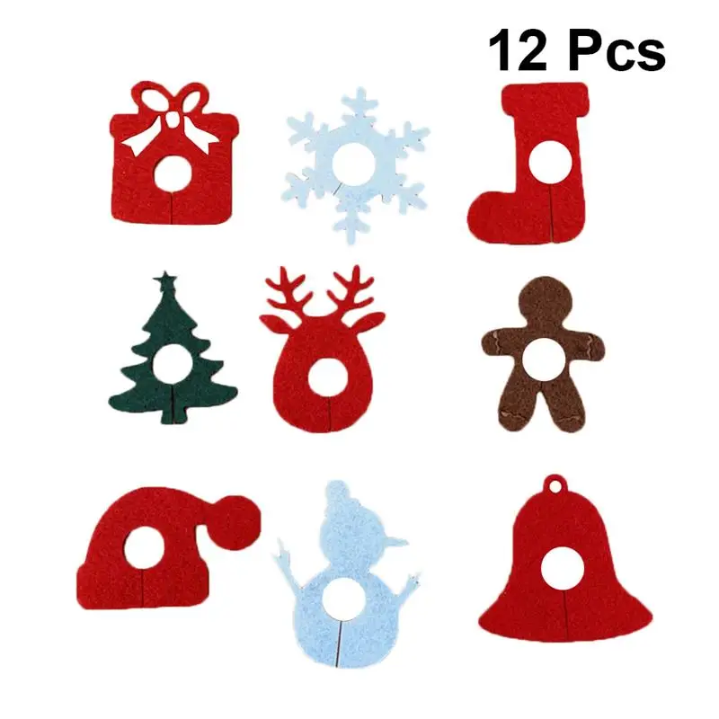 9pcs Christmas Wine Glass Marker Creative Design Drinking Cup Identifier Party Cup Sign Festival Christmas Xmas Decor Supplies