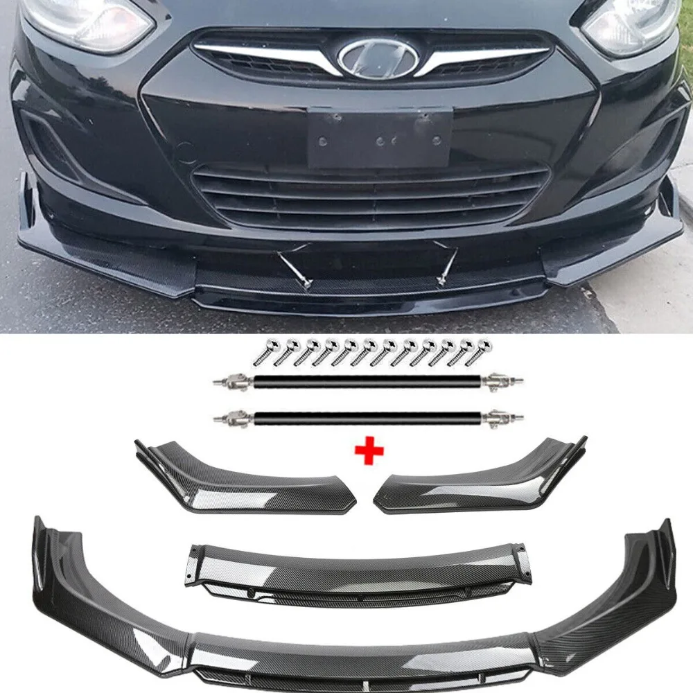 

For Hyundai Sonata Front Bumper Lip Splitter Spoiler Carbon Fiber Strut Rod United States