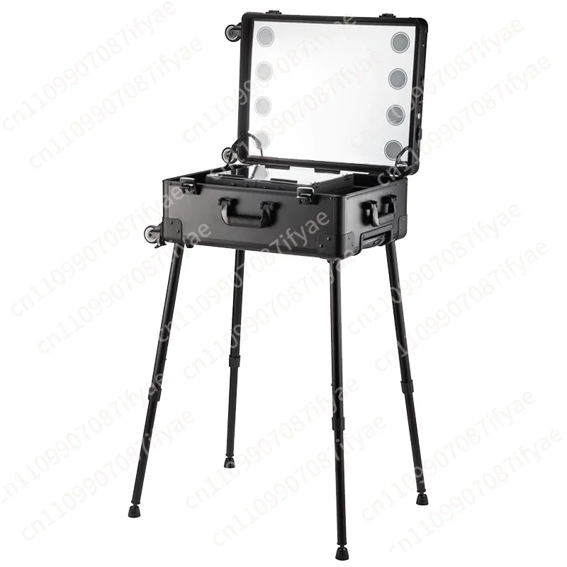 Makeup box with light trolley Professional makeup artist makeup artist special beauty tool box light box hidden bracket