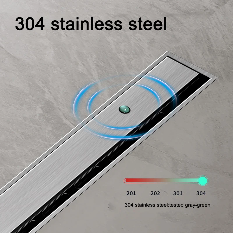 3cm Wide Extremely Narrow Linear Shower Drain Stainless Steel 304 Anti Odor Floor Drain Shower Room Long Strip Drainage