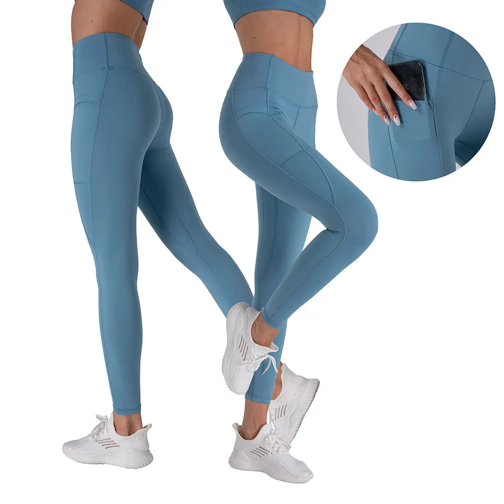 Super Soft Gym Yoga Pants Fitness Yoga Workout Training Leggings With Pockets Scrunch Butt