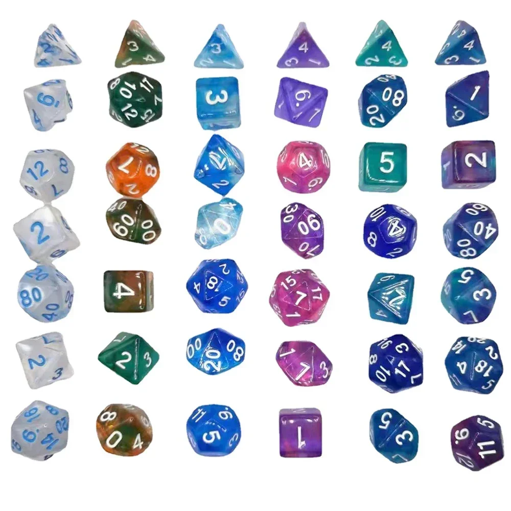 7pcs/set Polyhedral Dice Game Party Props Tabletop Role Playing Cthulhu DND Role Playing Table Party Board Game Kids Gifts