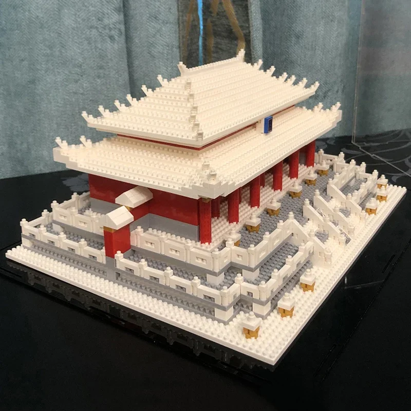 Lezi 8049 World Architecture Snow Hall Of Supreme Harmony Winter Palace Pavilion Mini Diamond Blocks Bricks Building Toy No Box