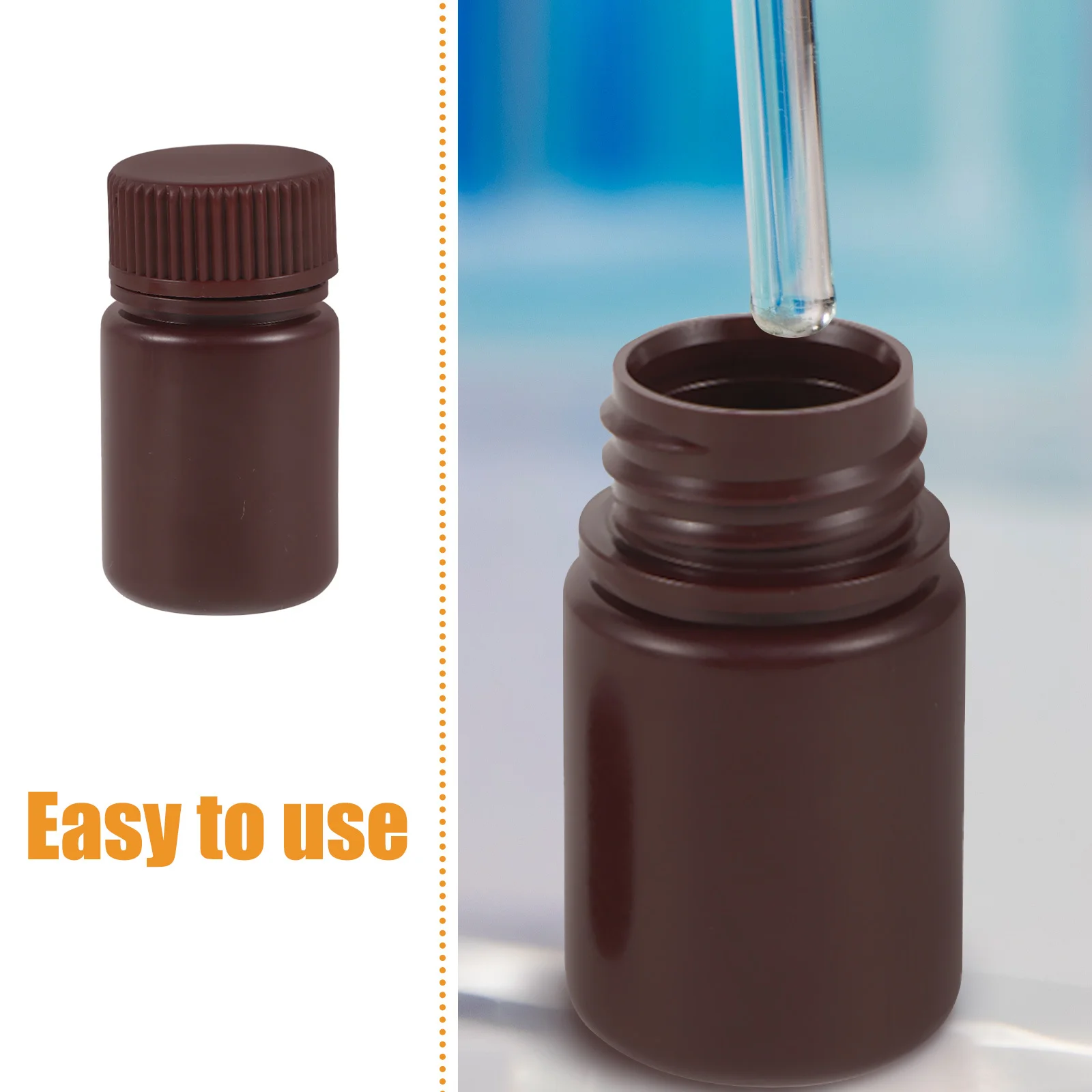 10pcs Light Resistant Plastic Bottles 30Ml High Temperature Resistance Reagent Storage Containers Laboratory Sample Bottles For