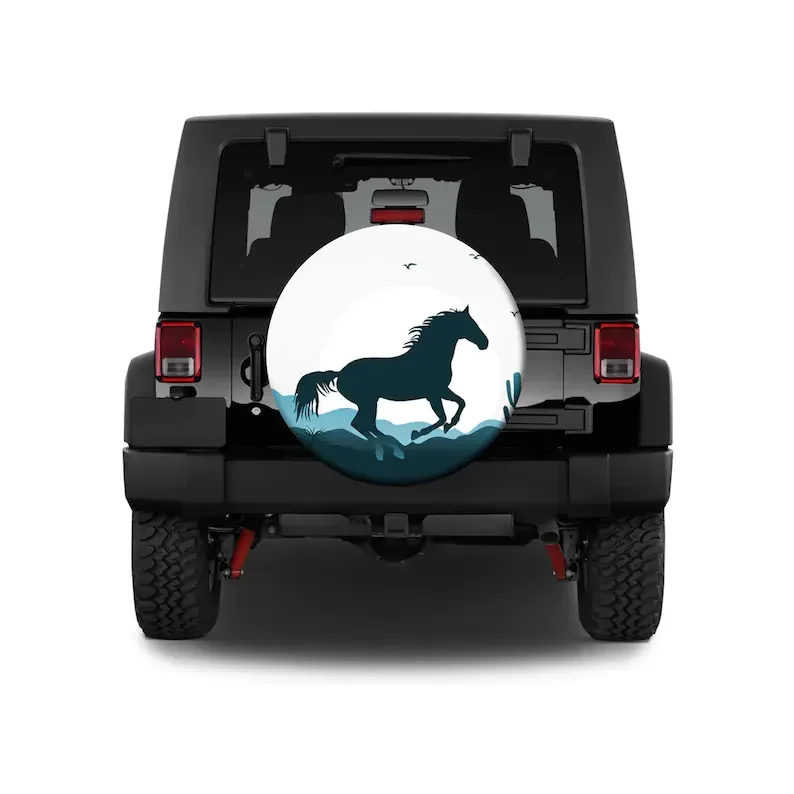 Mustang Spare Tire Cover,Custom Personalized Tire Cover,Car Decoration,Tire Cover For  SUV Without Camera Hole,Camping Car T