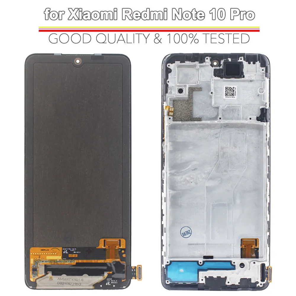 Tested LCD Display for Redmi Note 10 Pro 4G Touch Screen Digitizer Assembly with Frame for Redmi Note10 Pro 4G Screen
