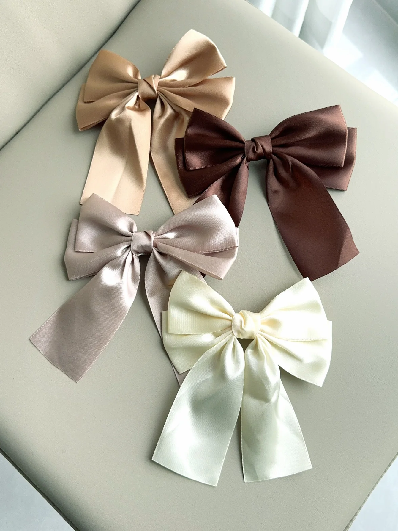 4 bow hair accessories short ribbon satin hair clip women\'s high class sweet minority escaped princess top clip